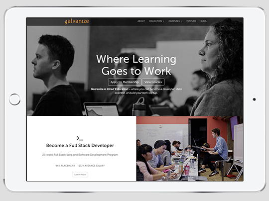 Galvanize website