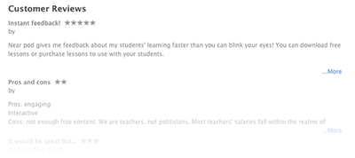 Nearpod's customer reviews