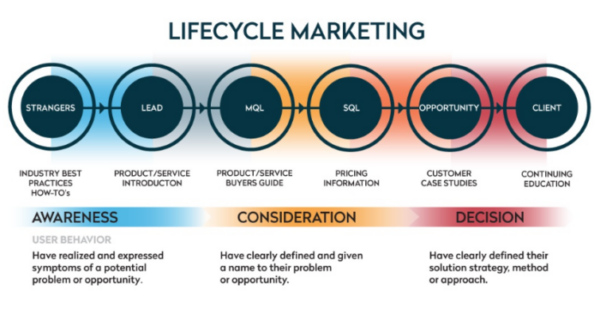 lifecycle marketing example for b2b software sales 